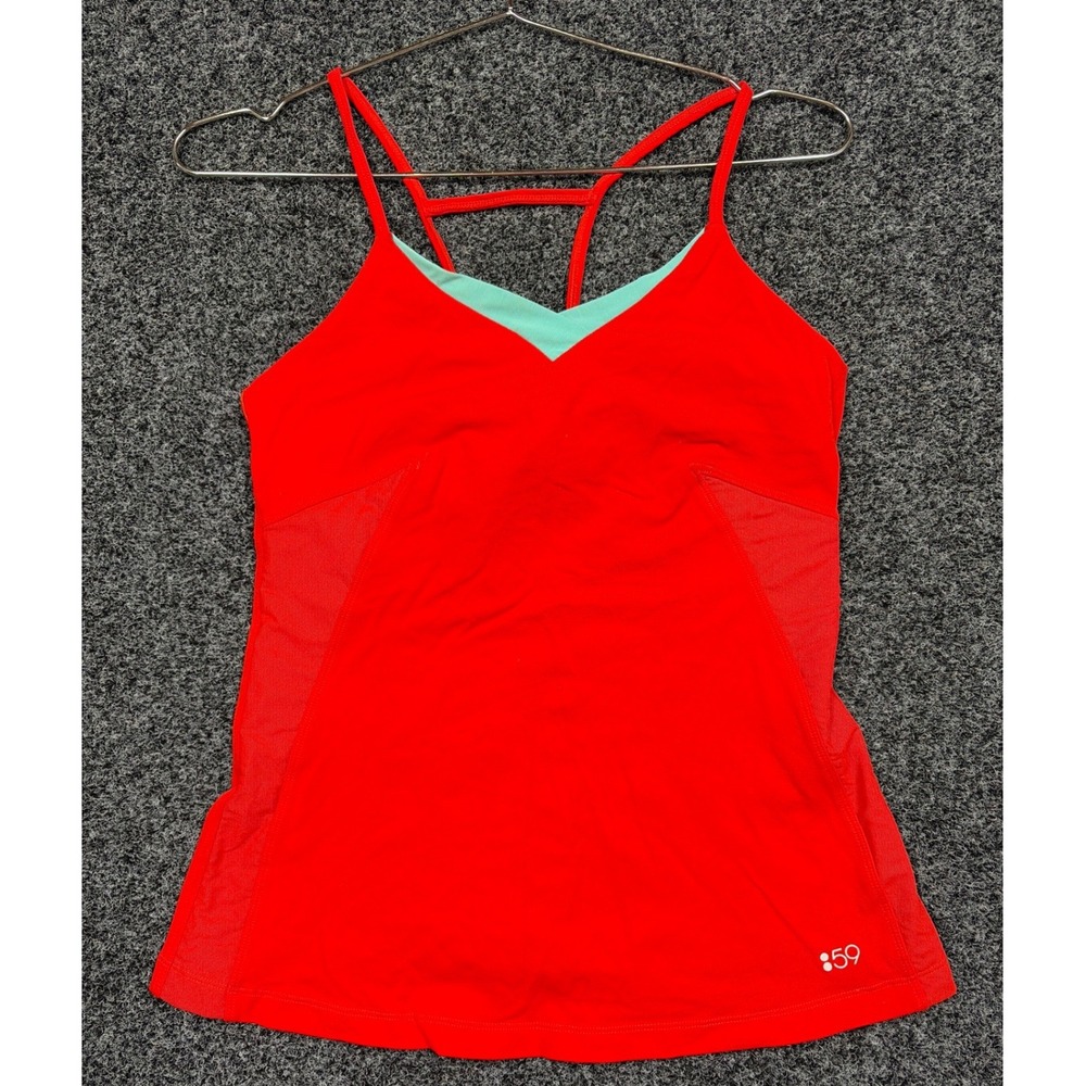 Splits59 Tank Top Womens M Red Mint Strappy Mesh Activewear Yoga Gym Workout